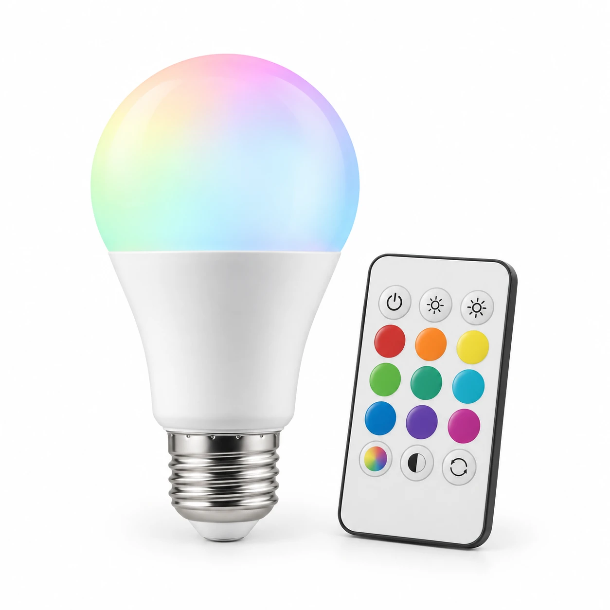 لمبة LED مستديرة E27 + ريموت